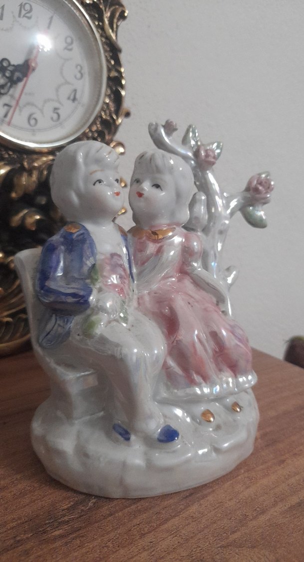 Pastel Renkli Çift Figürlü Porselen Biblo - Görsel 3