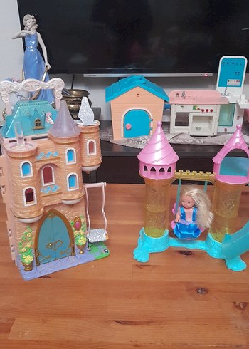 Pastel Pembe Oyuncak Şato ve Bebek Seti - Görsel 2