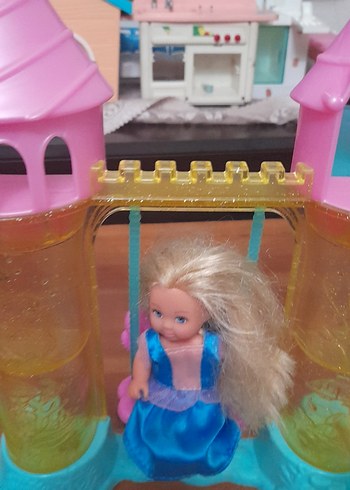 Pastel Pembe Oyuncak Şato ve Bebek Seti - Görsel 10