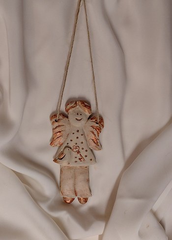 Bej Melek Figür Süsleme 2 parça - Görsel 4
