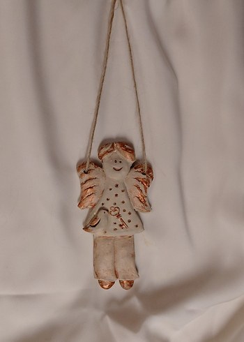 Bej Melek Figür Süsleme 2 parça - Görsel 3