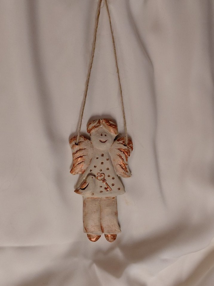 Bej Melek Figür Süsleme 2 parça - Görsel 3