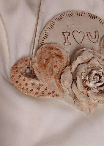 Bej Kalp ve Gül Dekoratif Süs - Görsel 4