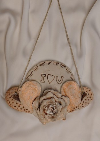 Bej Kalp ve Gül Dekoratif Süs - Görsel 2
