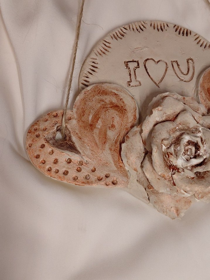 Bej Kalp ve Gül Dekoratif Süs - Görsel 4