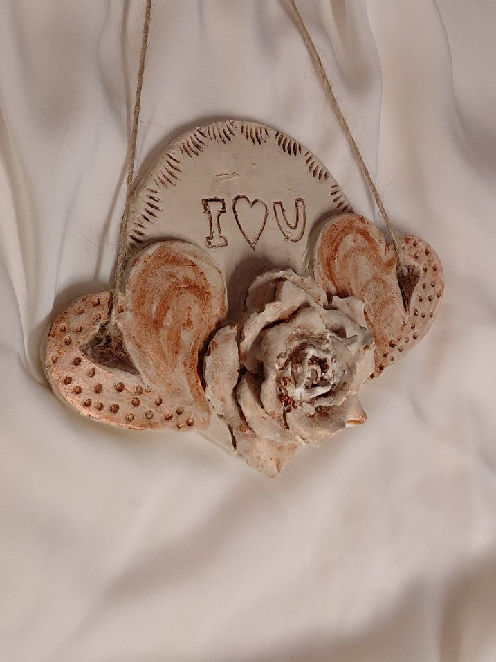 Bej Kalp ve Gül Dekoratif Süs - Görsel 3