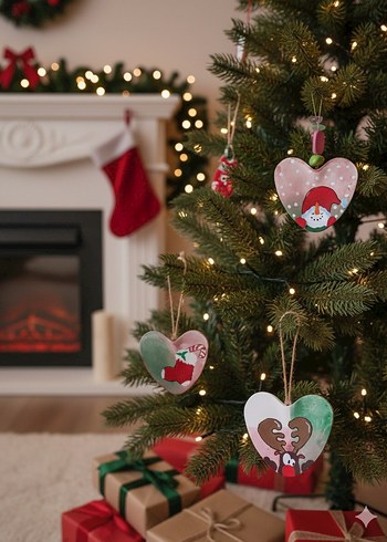 6lı set yılbaşı ağaç süsleri - Görsel 2