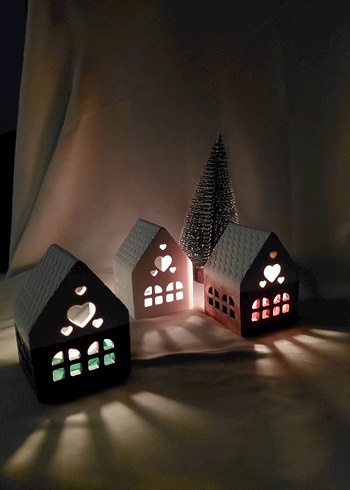 ev şekilli tealight mumluk - Görsel 2