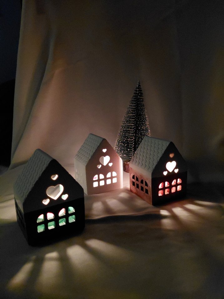 ev şekilli tealight mumluk - Görsel 2