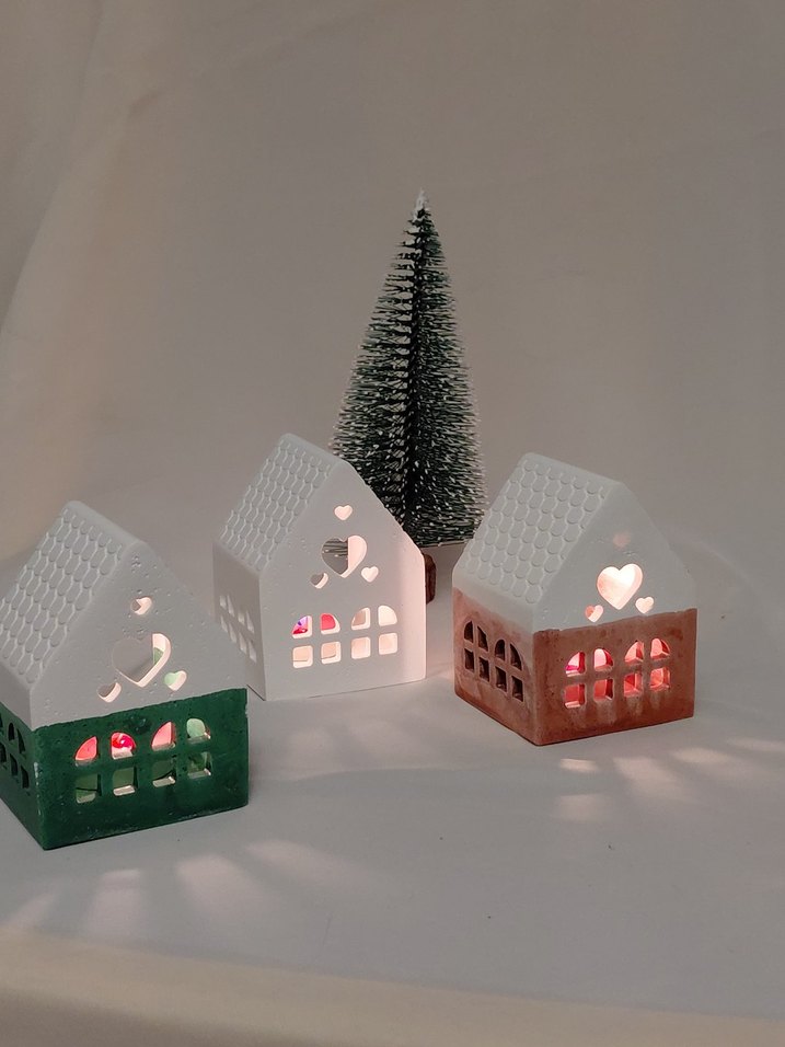 ev şekilli tealight mumluk - Görsel 3