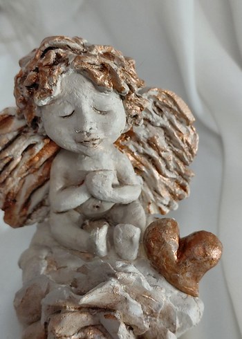 Bej Melek Figürlü Dekoratif Heykel - Görsel 7