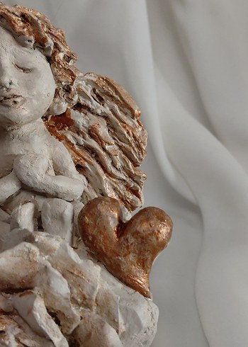 Bej Melek Figürlü Dekoratif Heykel - Görsel 2