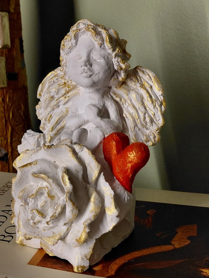 Kalpli Beyaz Melek Biblo - Görsel 3