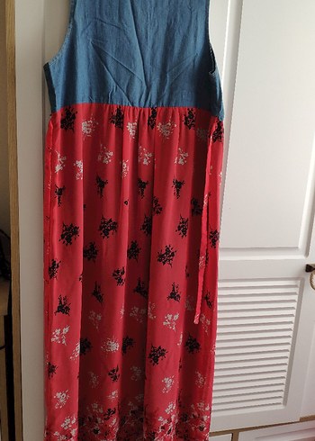 Bohem Kırmızı Uzun Hamile Elbisesi - Görsel 5