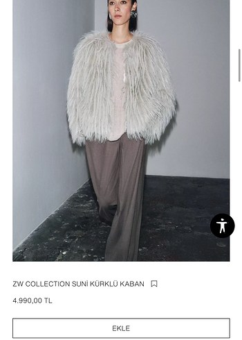 Gri Kadın Suni Kürk Ceket - Görsel 3