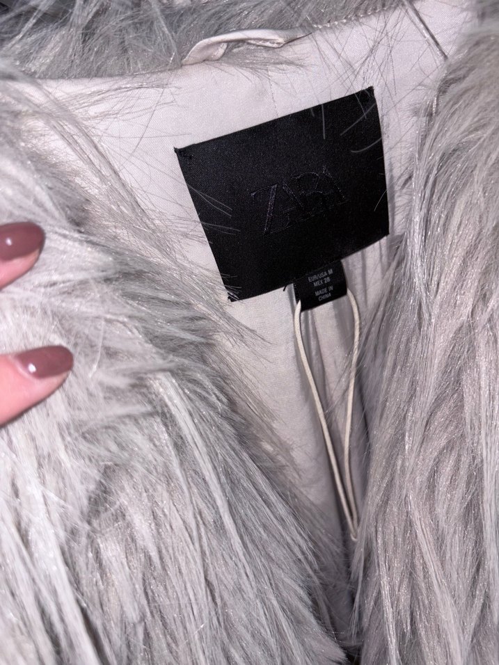 Gri Kadın Suni Kürk Ceket - Görsel 2