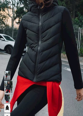 Kemerli Siyah Kısa Kadın Kışlık Mont - Görsel 2