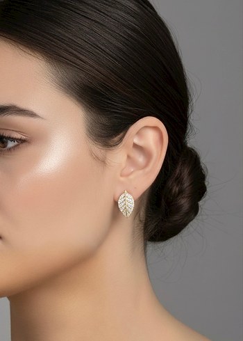 Xuping Altın Renk Mini Payetli Kadın Küpeler - Görsel 2