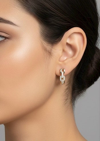 Sarı Mini Payetli Minimalist Kadın Küpeler - Görsel 2