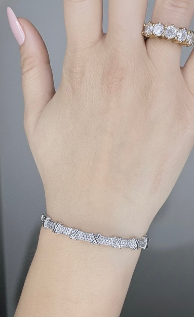 Gri Oxxo Desenli Minimalist Bileklik - Görsel 2