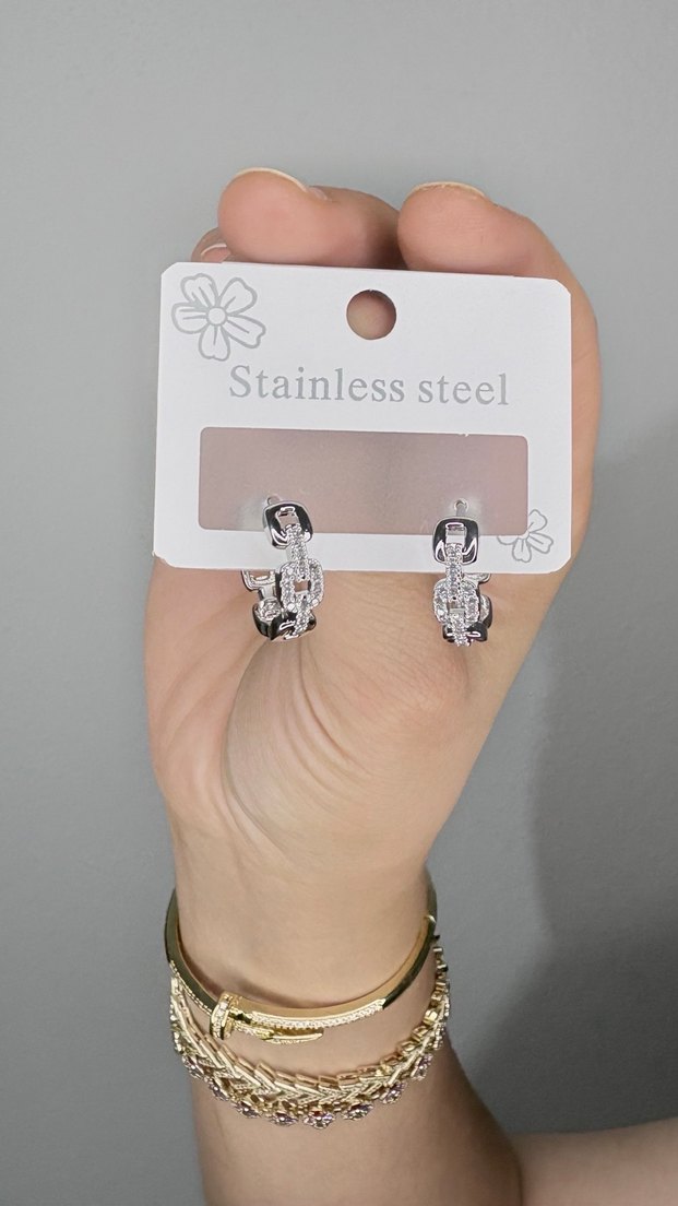 Gümüş Renkli Kadın Küpe - Görsel 2