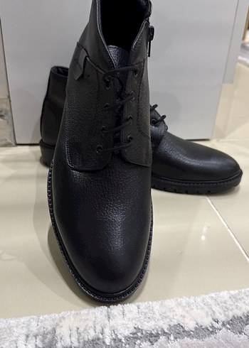 Siyah Erkek Bağcıklı deri 41 numara erkek bot - Görsel 7