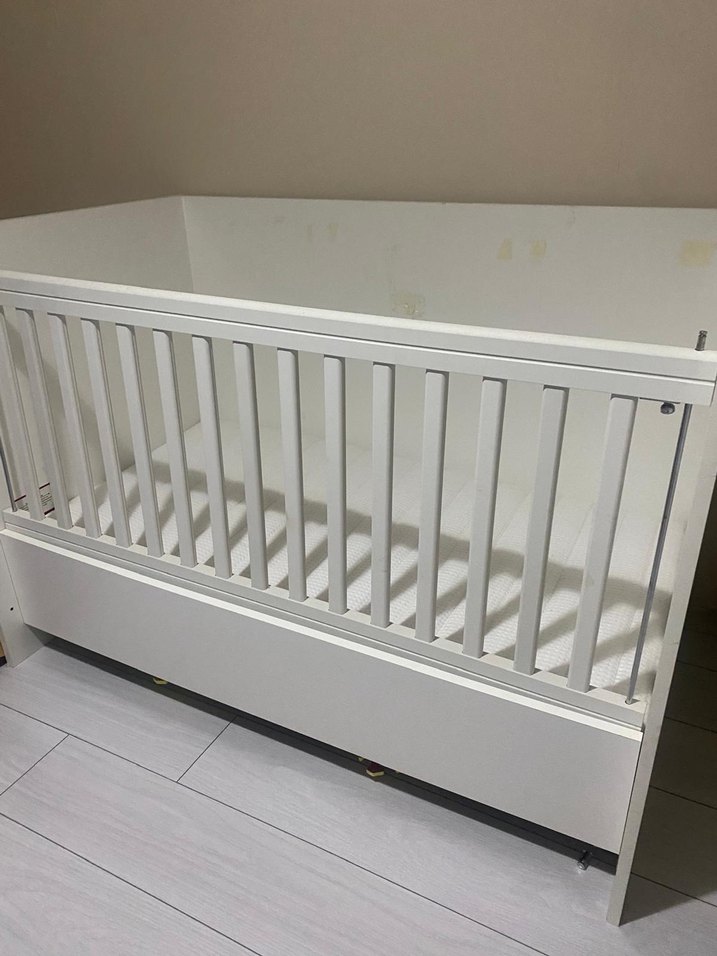 Beyaz Bebek Beşiği ve Sepeti - Görsel 4