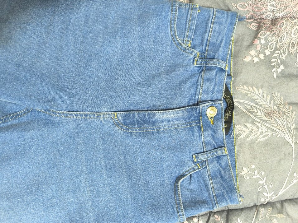 gri Tokalı Mavi Midi Kadın Kot Pantolon - Görsel 3