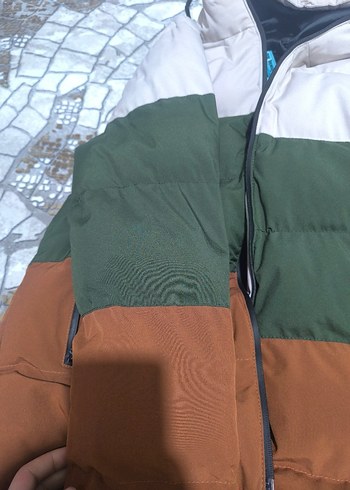 Kapüşonlu Renk Bloklu Erkek Mont - Görsel 6