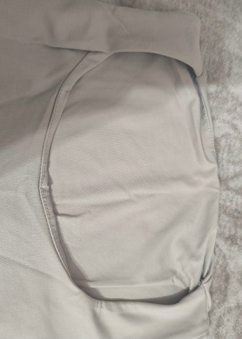 Gri Kadın Kolsuz Linen Bluz - Görsel 2