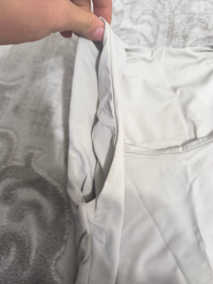 Gri Kadın Kolsuz Linen Bluz - Görsel 4