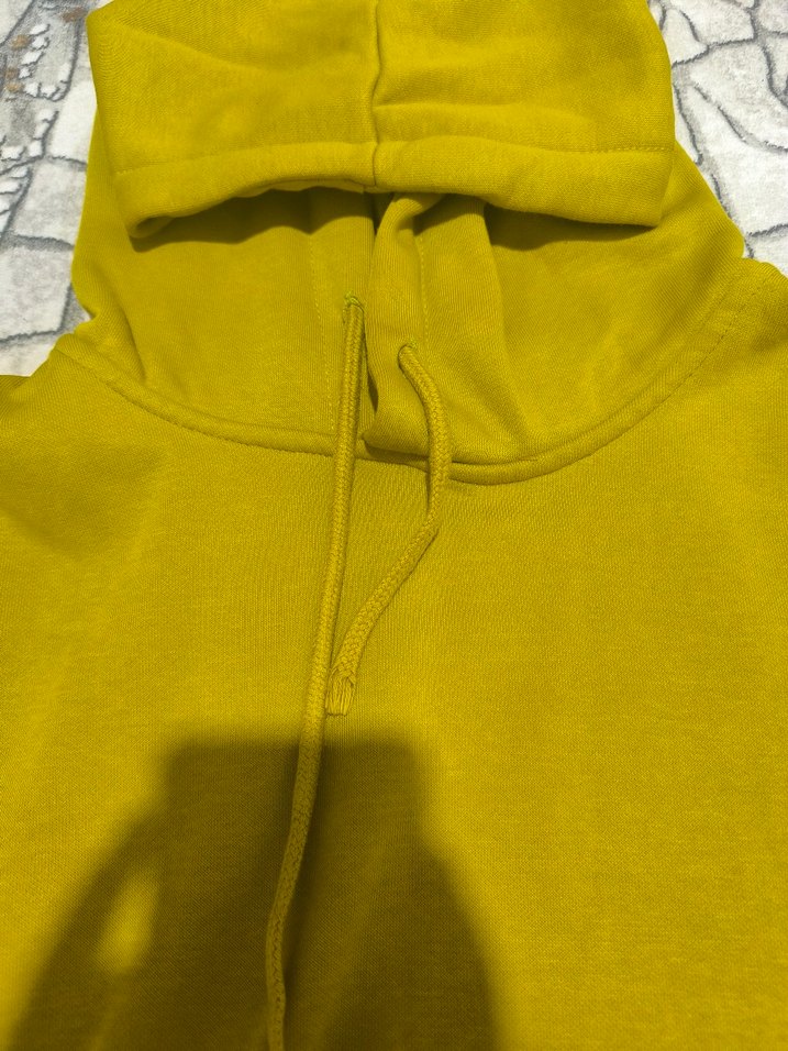 Sarı Kapüşonlu Kadın Sweatshirt - Görsel 4