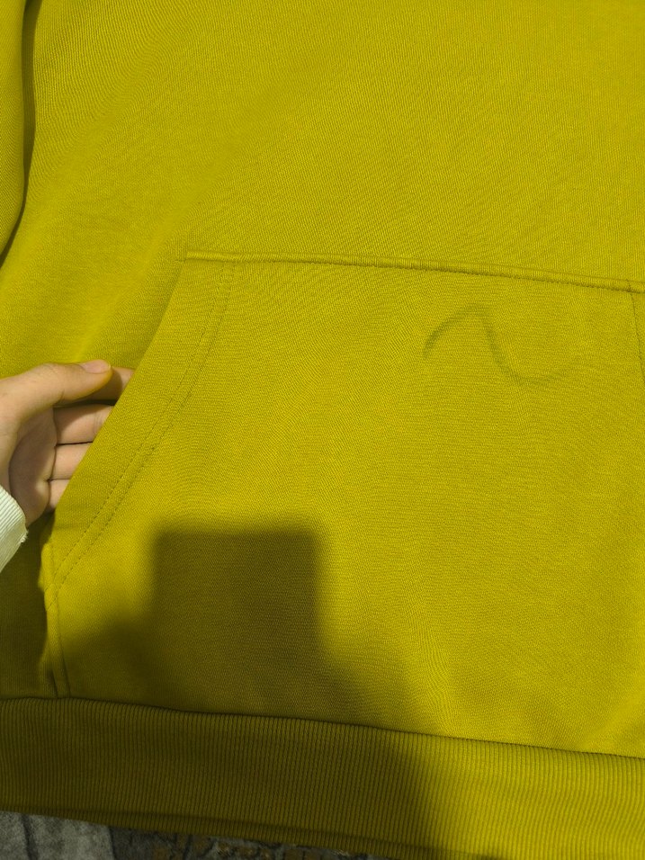 Sarı Kapüşonlu Kadın Sweatshirt - Görsel 3