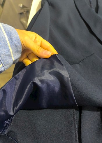 Düğmeli Lacivert Kadın Blazer Ceket - Görsel 3