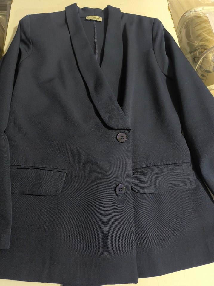 Düğmeli Lacivert Kadın Blazer Ceket - Görsel 5