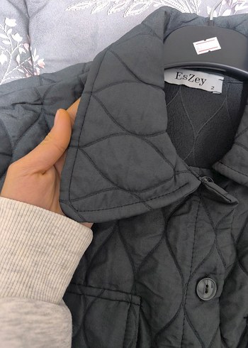 Düğmeli Gri Kadın Ceket - Görsel 4