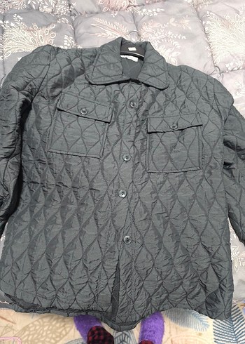 Düğmeli Gri Kadın Ceket - Görsel 2