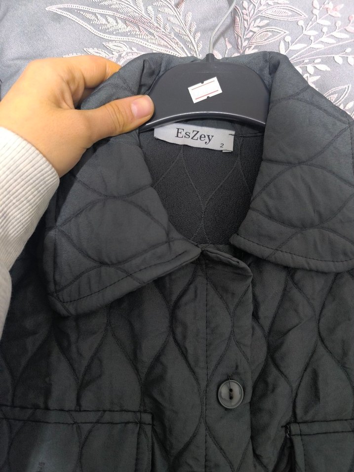 Düğmeli Gri Kadın Ceket - Görsel 3