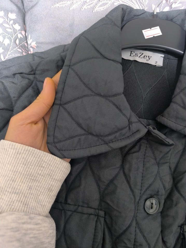 Düğmeli Gri Kadın Ceket - Görsel 4