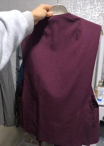 Bordo Kolsuz Midi Blazer - Görsel 4