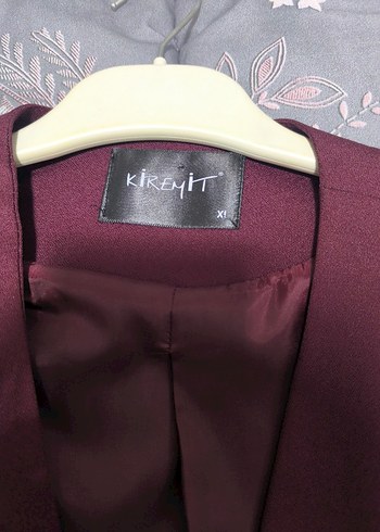 Bordo Kolsuz Midi Blazer - Görsel 5