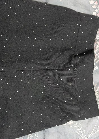 Kadın Siyah Payetli Uzun Kumaş Pantolon - Görsel 4