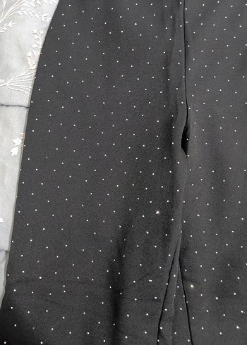 Kadın Siyah Payetli Uzun Kumaş Pantolon - Görsel 2