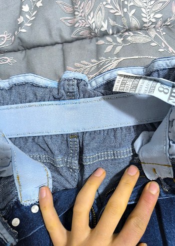 Kadın Mavi Bol Kesim Midi Denim Jean - Görsel 5