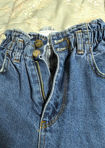 Kadın Mavi Bol Kesim Midi Kot Pantolon - Görsel 3