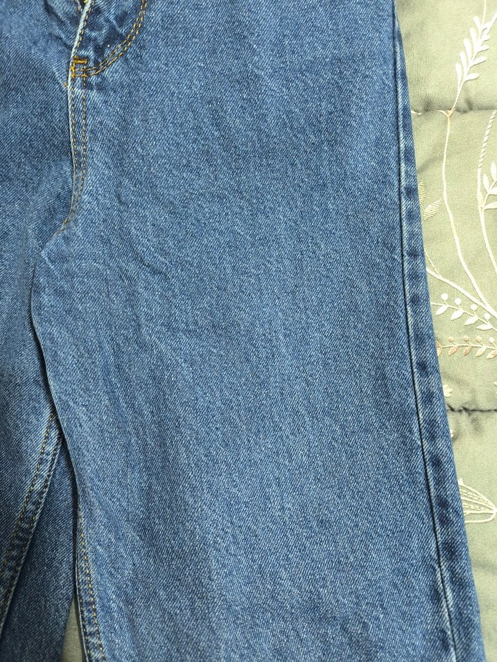 Kadın Mavi Bol Kesim Midi Kot Pantolon - Görsel 2