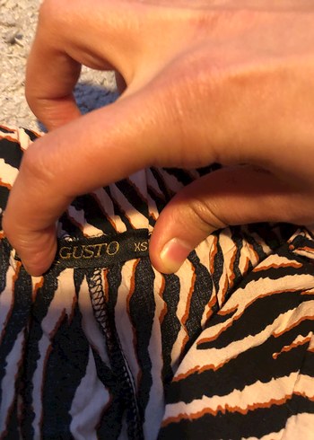 Gusto Zebra Desenli Kadın Bol Kesim Uzun Pantolon