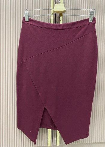 Bordo Drapeli Midi Hamile Eteği - Görsel 2