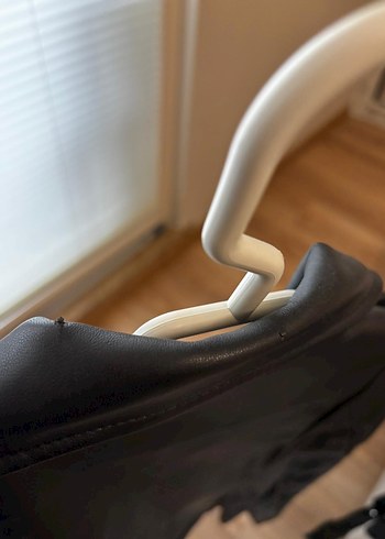 Siyah Kadın Deri Biker Ceket - Görsel 3