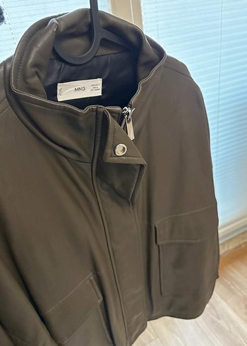 Kadın Kahverengi Deri Ceket Yüksek Yakalı - Görsel 3